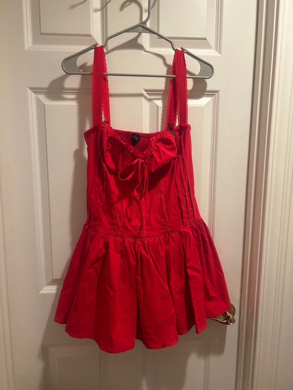 Red  Beverely & Beck Tiered Sundress with Tie-Front Bodice